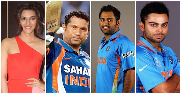 Kriti Sanon, MS Dhoni, Sachin Tendulkar, Virat Kohli