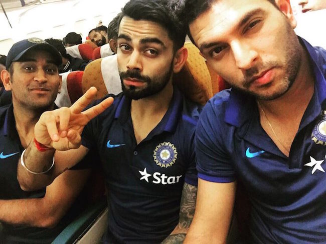 Yuvraj Singh, MS Dhoni, Virat Kohli