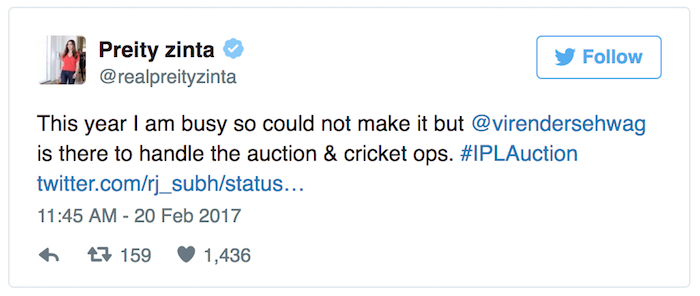 Preity Zinta tweet