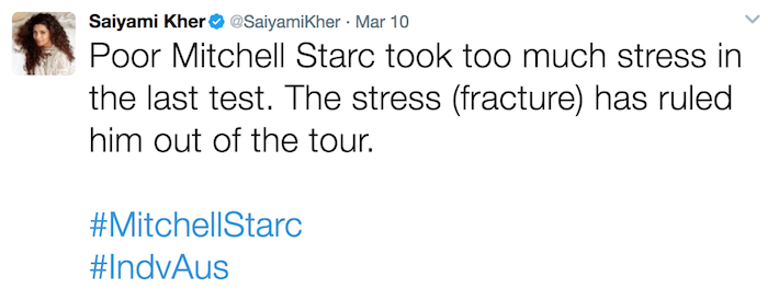 Saiyami Kher tweet