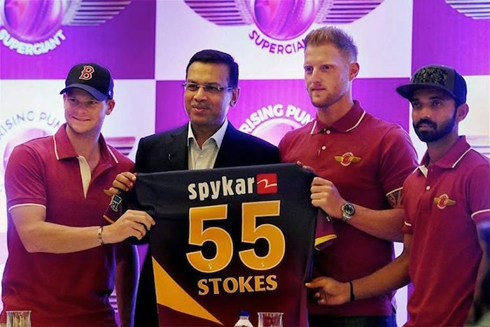 Steve Smith, Sanjeev Goenka, Ben Stokes, Ajinkya Rahane