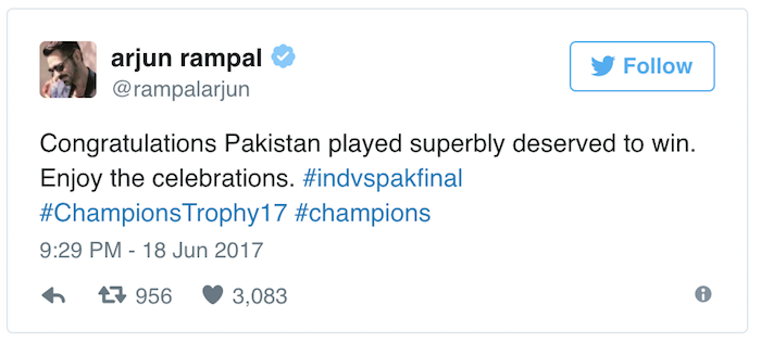 Arjun Rampal tweet