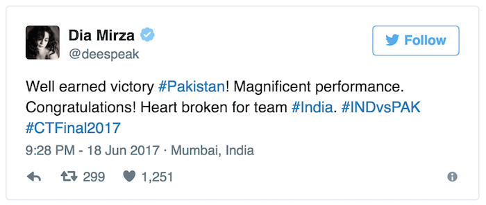 Dia Mirza tweet