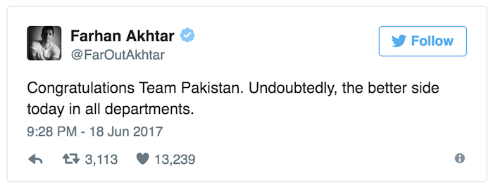 Farhan Akhtar tweet