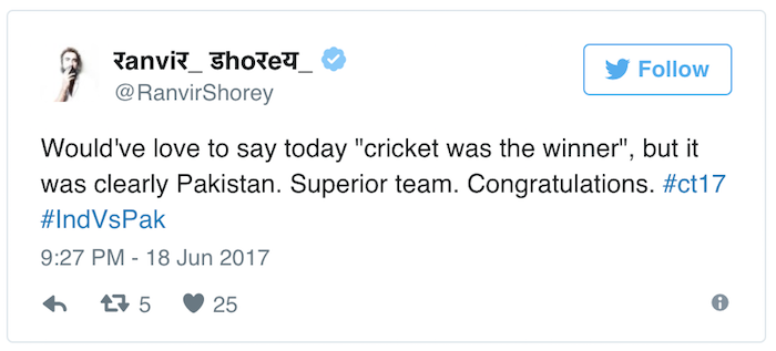 Ranvir Shorey tweet