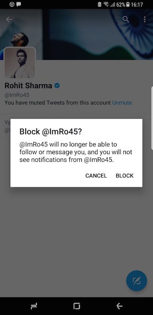 Sofia Hayat blocks Rohit tweet