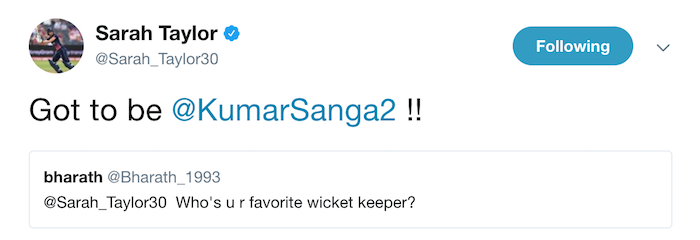 Sarah Taylor tweet 2