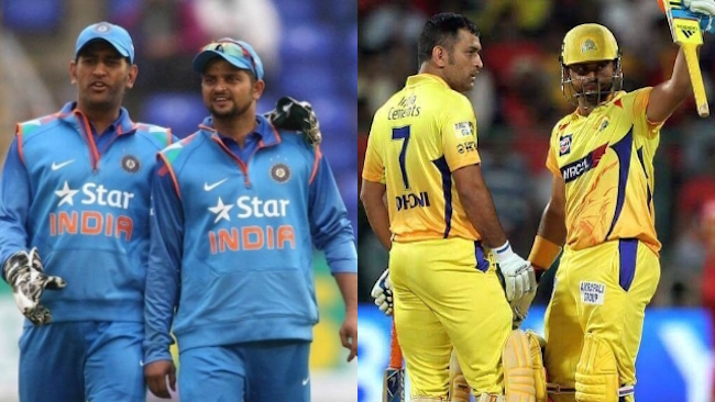 Suresh Raina with MS Dhoni