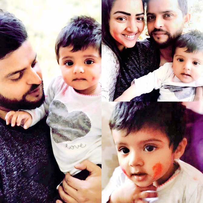 Suresh Raina with daughter
