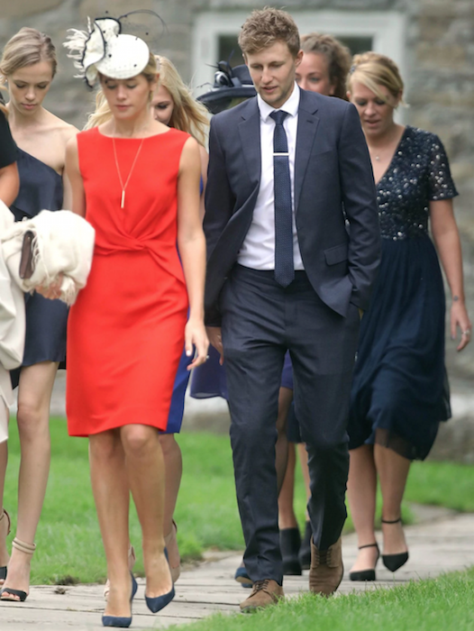 Joe Root with his wife Carrie Cotterell