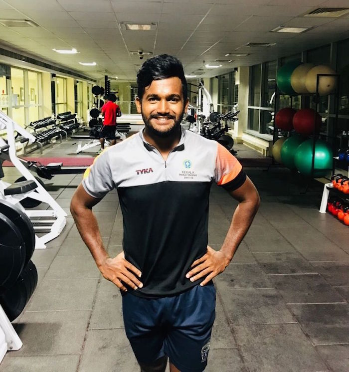 KM Asif in the gym