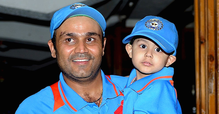 Virender Sehwag’s son Aaryavir makes a pencil sketch of MS Dhoni