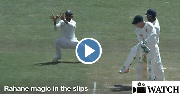 WATCH: Ajinkya Rahane grabs a stunning catch in slip cordon to dismiss Peter Handscomb