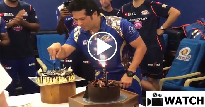 WATCH : Sachin Tendulkar’s birthday celebrations inside the Mumbai Indians dressing room
