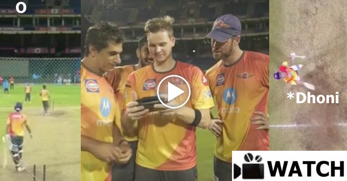 WATCH: Steve Smith captures MS Dhoni hitting a big 6 on his drone camera