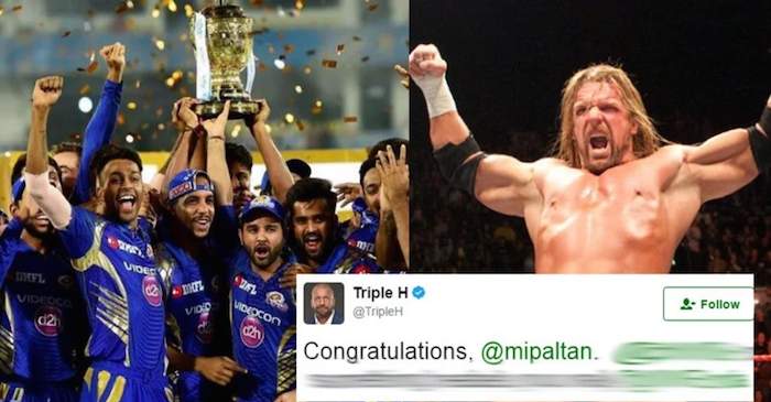 WWE COO Triple H congratulates IPL 2017 winners Mumbai Indians and sends them a special gift