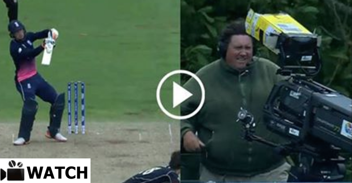 WATCH: Jos Buttler’s outrageous SIX almost crashes into a cameraman