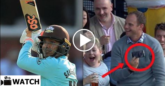 WATCH: Kumar Sangakkara’s six breaks a spectators phone in NatWest T20 Blast