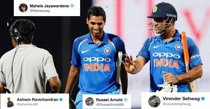 Cricket fraternity lauds MS Dhoni & Bhuvneshwar Kumar for a record partnership in the 2nd ODI