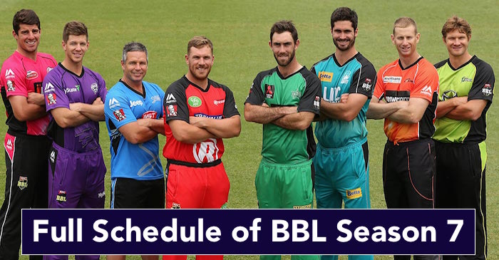 Big Bash League (BBL) 2017-18 : Complete Schedule