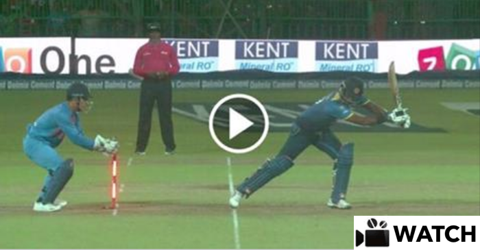 WATCH: MS Dhoni’s lightning fast stumping to send Angelo Mathews back