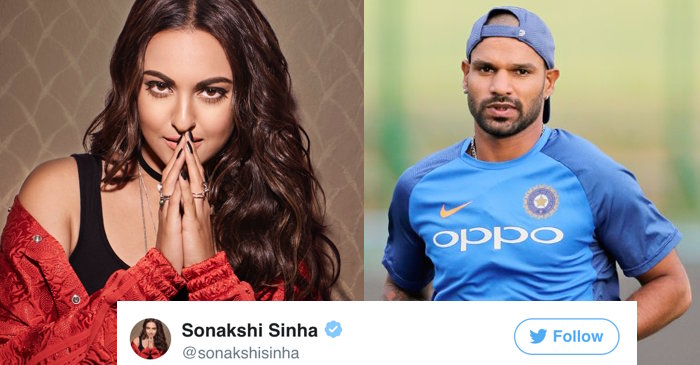 Bollywood actress Sonakshi Sinha has a lovely message for Shikhar Dhawan