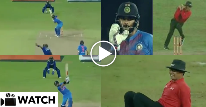 WATCH: Virat Kohli’s cracking shot almost hits the umpire