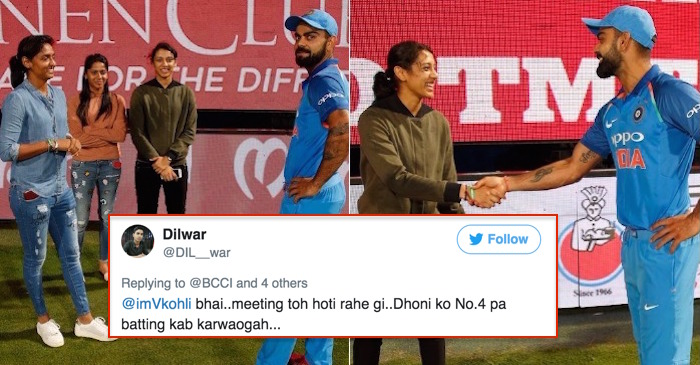 Virat Kohli meets Harmanpreet Kaur & Smriti Mandhana but Twitter trolls Indian captain