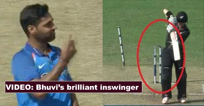 WATCH: Bhuvneshwar Kumar sends Henry Nicholls’ leg-stump cartwheeling