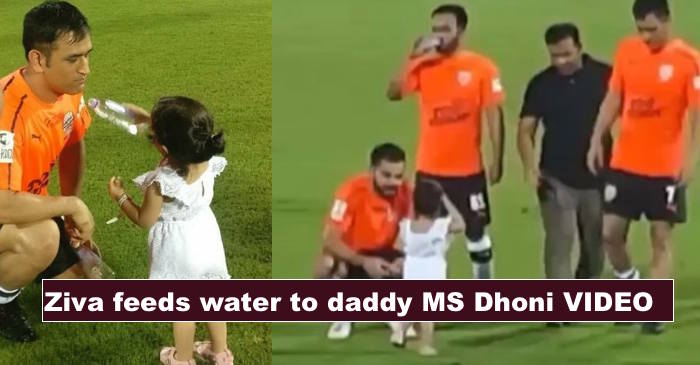 WATCH: Ziva meets daddy MS Dhoni and uncle Virat Kohli on the football field