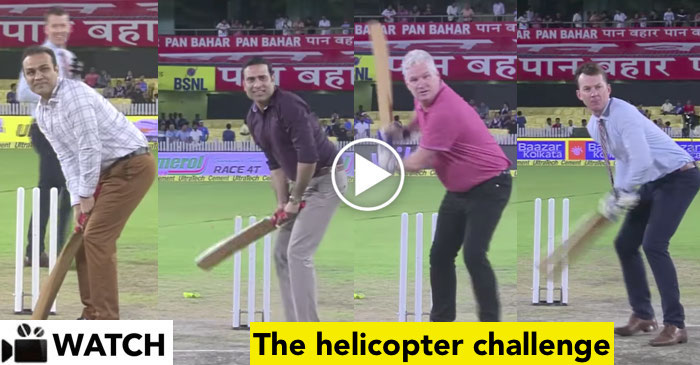 VIDEO: Virender Sehwag, VVS Laxman, Dean Jones, Brett Lee imitate MS Dhoni’s helicopter shot