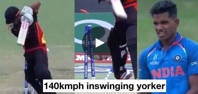 VIDEO: India U-19 pacer Shivam Mavi bowls a perfect yorker to uproot the stumps