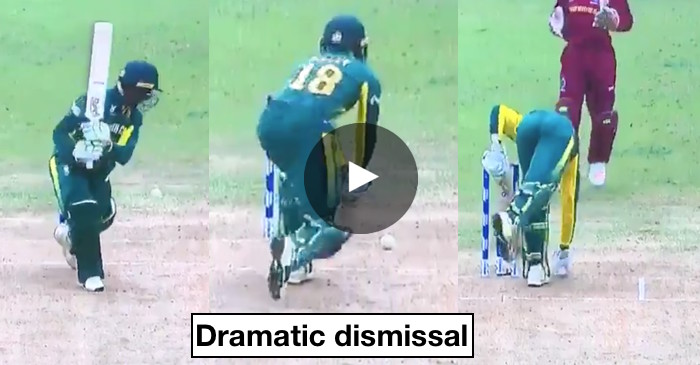 South Africa’s Jiveshen Pillay given out for obstructing the field against West Indies in ICC U-19 World Cup 2018