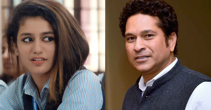 Actress Priya Prakash Varrier expresses her delight after meeting Sachin Tendulkar