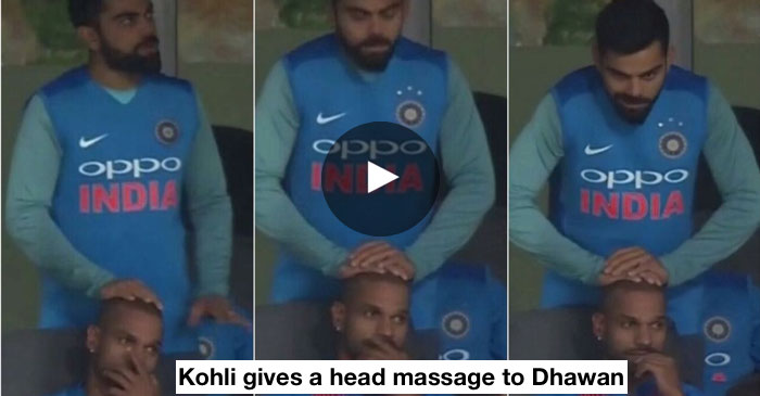 VIDEO: Virat Kohli gives Shikhar Dhawan a head massage during third T20I against South Africa