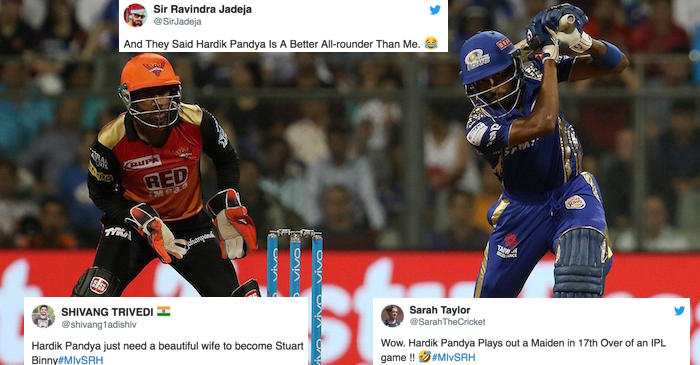 Twitter brutally trolls Hardik Pandya for his performance against Sunrisers Hyderabad