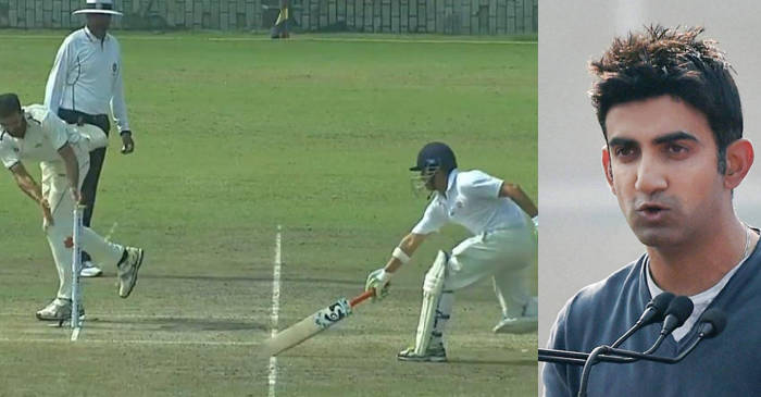 Gautam Gambhir trolls himself after getting run-out hilariously