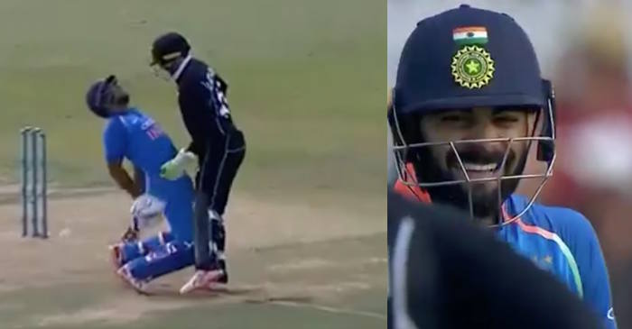 Virat Kohli giggles as Ambati Rayudu comically braves a nasty blow