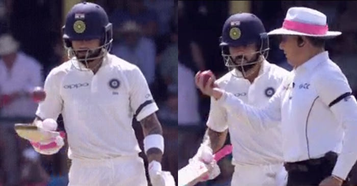 WATCH: Virat Kohli juggles the ball before umpire Richard Kettleborough takes it away from him