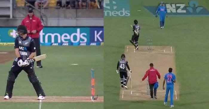 WATCH: Colin Munro starts to walk after bails get dislodged due to wind in Wellington