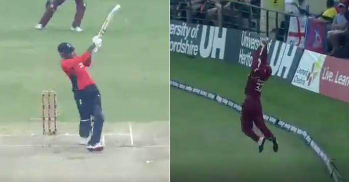 WATCH: John Campbell takes a stunner near the boundary to dismiss Alex Hales