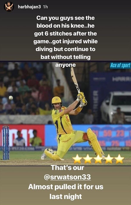 shane watson blodded leg