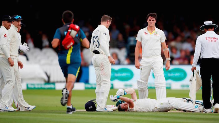Steve Smith fell down