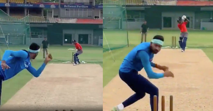 WATCH: Hardik Pandya almost knocks Krunal Pandya’s head off in the net session