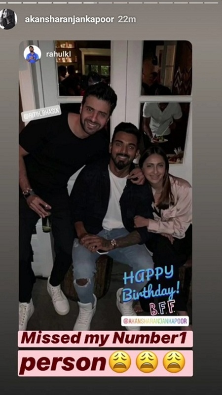 KL Rahul wish Akansha Ranjan Kapoor