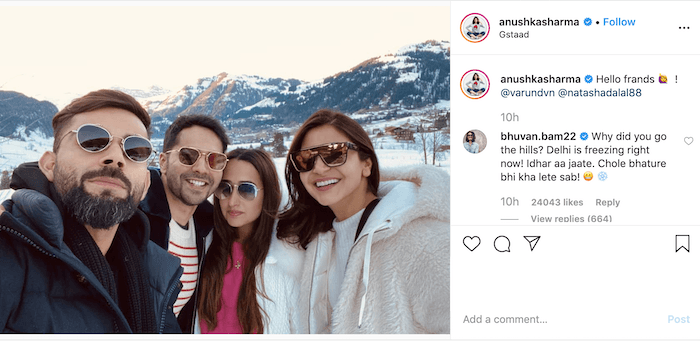 Virat Kohli, Anushka Sharma, Varun Dhawan and his girlfriend