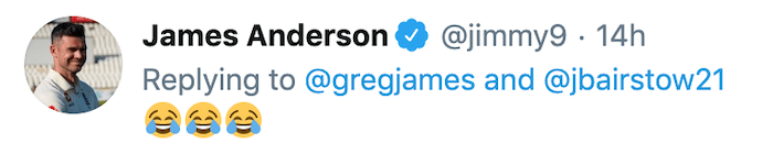 James Anderson tweet
