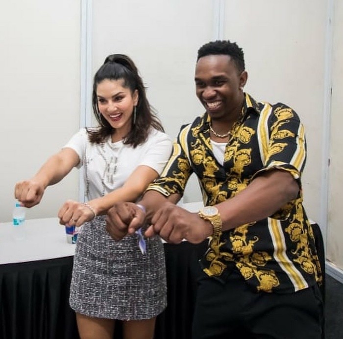 sunny-Leone-dwayne-bravo