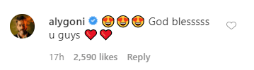 Aly Goni comment