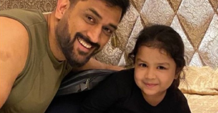 Ziva with MS Dhoni